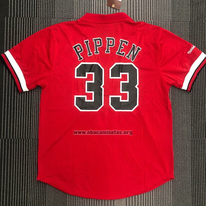 Camiseta Manga Corta Chicago Bulls Scottie Pippen NO 33 Rojo
